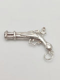 Vintage 925 Sterling Silver Flintlock Pistol Charm CA18-57