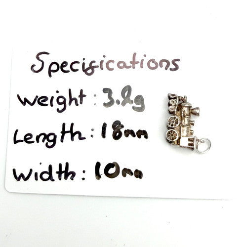 Vintage 925 Sterling Silver Steam Train Charm CA27-13