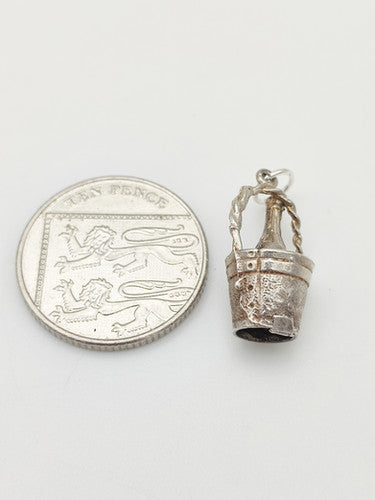 Vintage 925 Sterling Silver Champagne Bucket Charm CA15-11