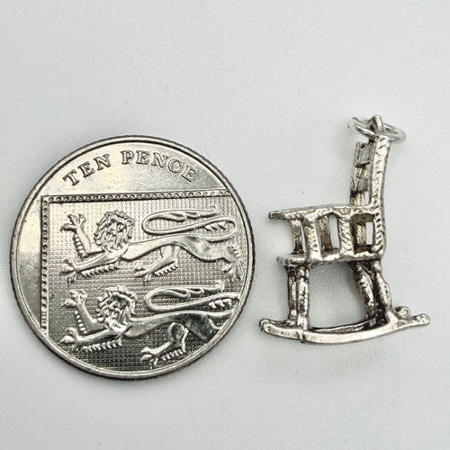 Vintage 925 Sterling Silver Rocking Chair Charm CA24-45