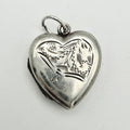 Vintage 925 Sterling Silver Heart Locket Charm CA21-12