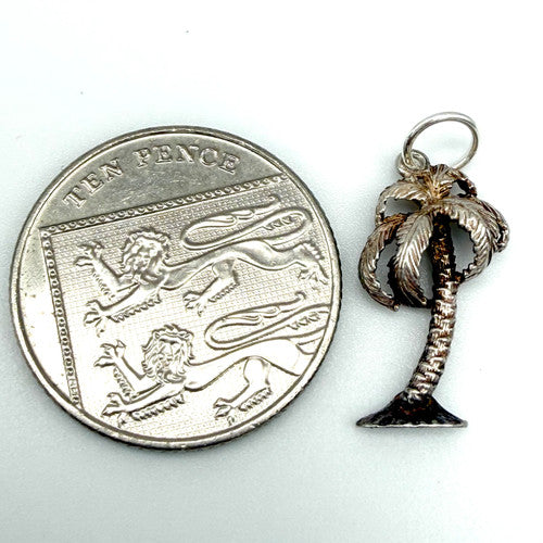 Vintage 925 Sterling Silver Palm Tree Charm CA27-1