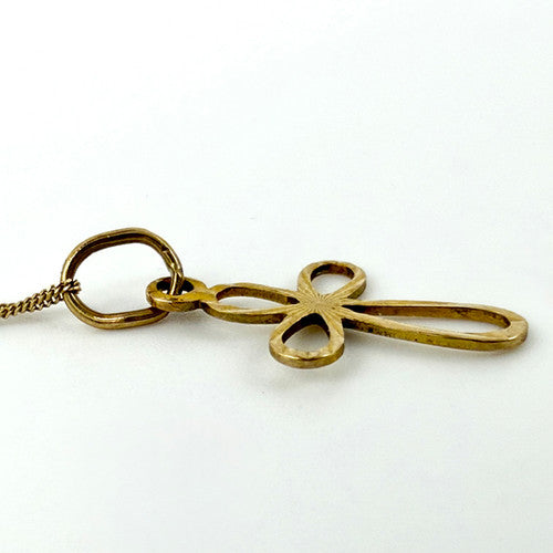 Vintage 9ct Yellow Gold Cross Necklace PG75