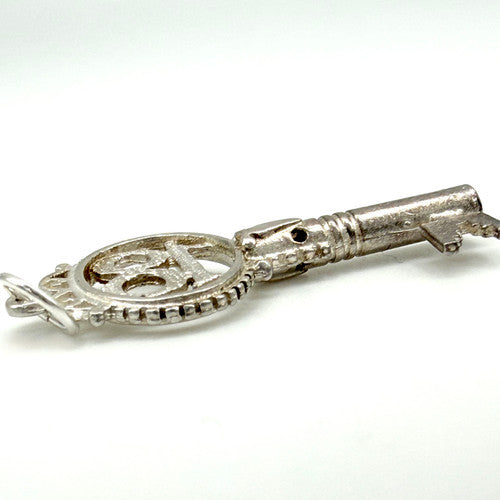 Vintage 925 Sterling Silver 18th Birthday Key Charm CA27-59