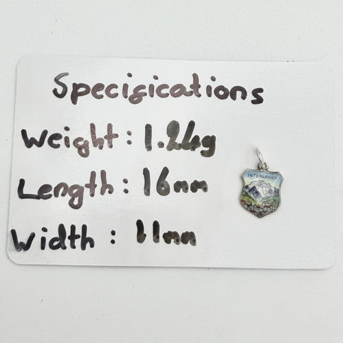 Vintage 800 Silver Interlaken Travel Charm CA25-27