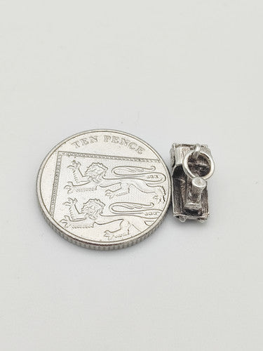Vintage 925 Sterling Silver Train Charm CA13-30