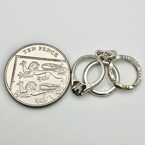 Vintage 925 Sterling Silver Rings Charm CA22-34