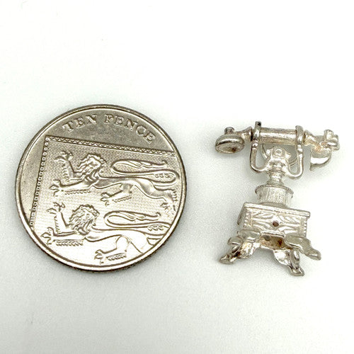 Vintage 925 Sterling Silver Telephone Charm CA27-41