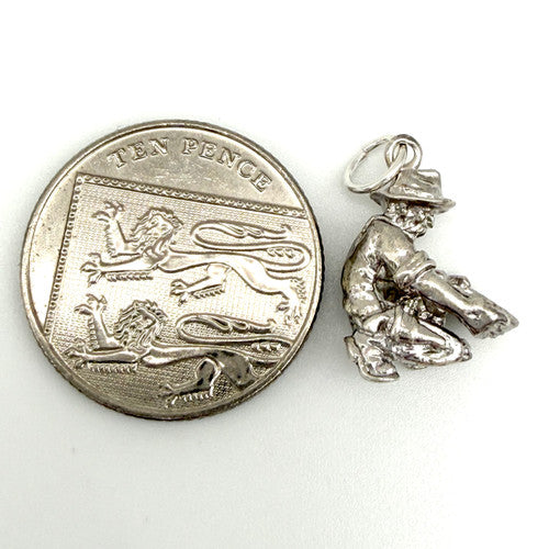 Vintage 925 Sterling Silver Gold Prospector Charm CA27-58