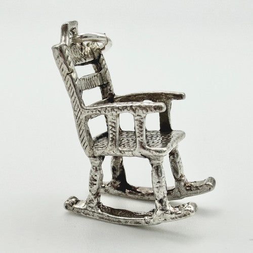 Vintage 925 Sterling Silver Rocking Chair Charm CA24-45
