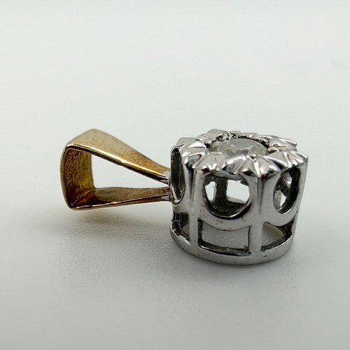 Vintage 9ct Yellow & White Gold Diamond Pendant PG9