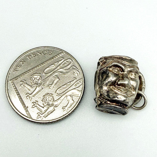 Vintage 925 Sterling Silver Toby Jug Charm CA26-23