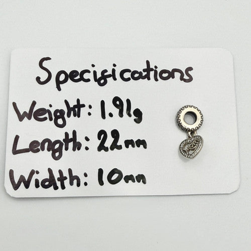 Vintage 925 Sterling Silver Mom Heart Charm CA22-26