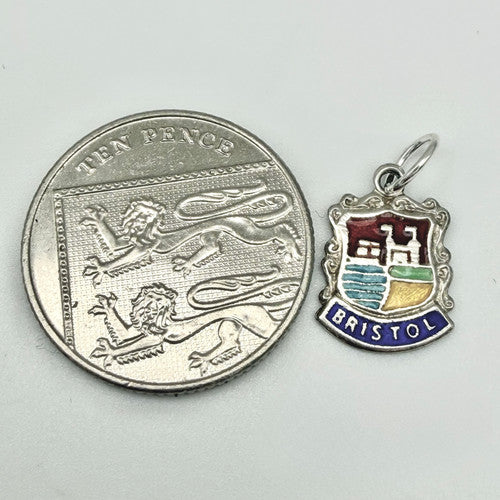 Vintage 925 Sterling Silver Bristol Travel Charm CA25-47