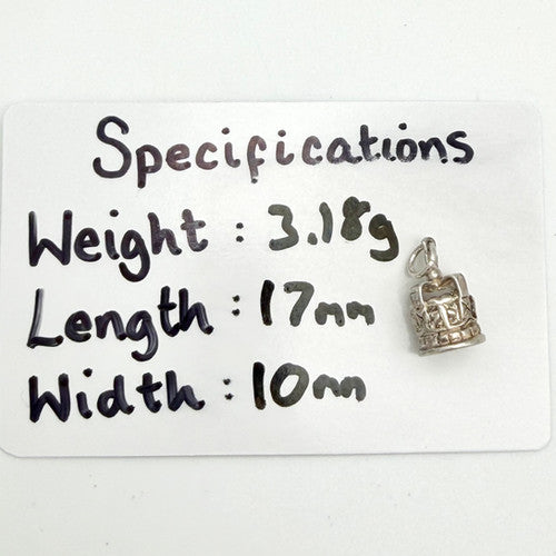 Vintage 925 Sterling Silver Royal Crown Charm CA28-3