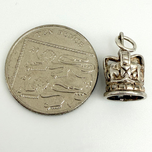 Vintage 925 Sterling Silver Royal Crown Charm CA28-3