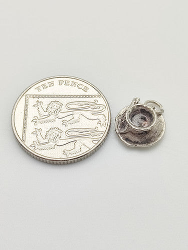 Vintage 925 Sterling Silver Cup & Saucer Charm CA1-61