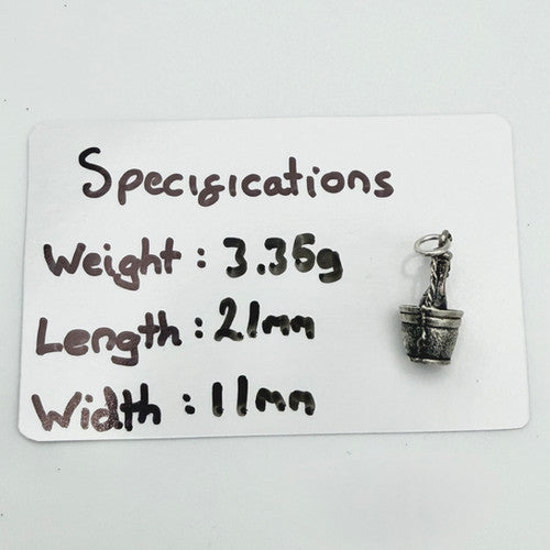 Vintage 925 Sterling Silver Champagne Bucket Charm CA24-21