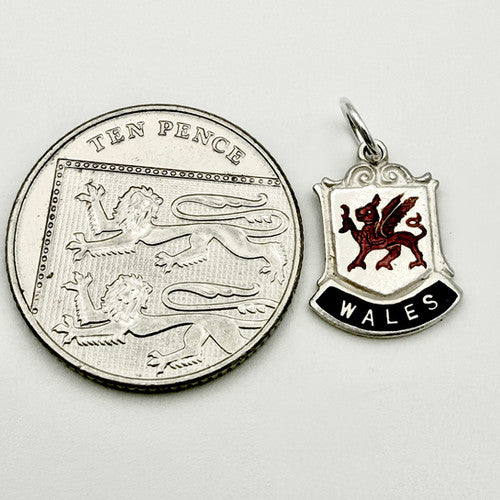 Vintage 925 Sterling Silver Wales Travel Charm CA20-48