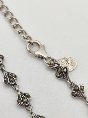 Vintage 925 Sterling Silver Marcasite Bracelet PAT59