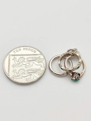 Vintage 925 Sterling Silver Rings Charm CA1-21
