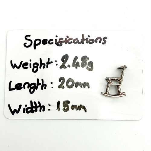 Vintage 925 Sterling Silver Rocking Chair Charm CA26-24