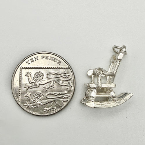 Vintage 925 Sterling Silver Rocking Chair Charm CA24-47