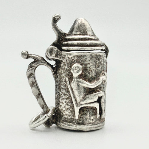 Vintage 925 Sterling Silver Tankard Charm CA23-34