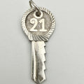 Vintage 925 Sterling Silver 21 Key Charm CA24-72