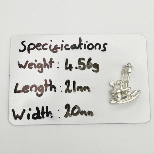 Vintage 925 Sterling Silver Rocking Chair Charm CA24-47