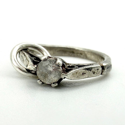 Vintage 925 Sterling Silver Solitaire Ring Charm CA16-12