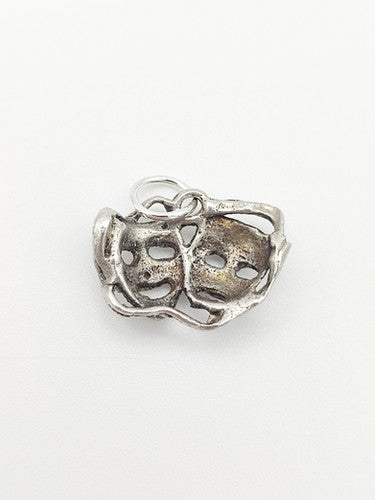 Vintage 925 Sterling Silver Tragedy Mask Charm CA16-39