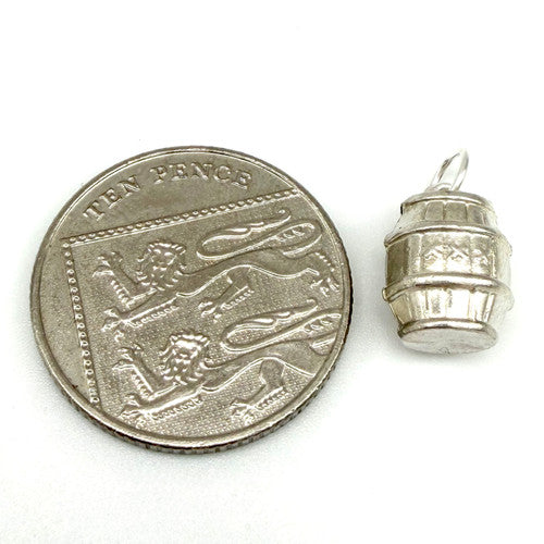 Vintage 925 Sterling Silver Barrel Charm CA27-48