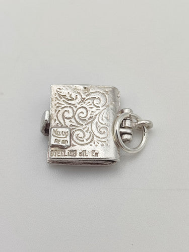 Vintage NUVO 925 Sterling Silver Bible Charm CA18-76