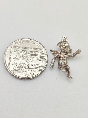 Vintage 925 Sterling Silver Cupid Charm CA18-3
