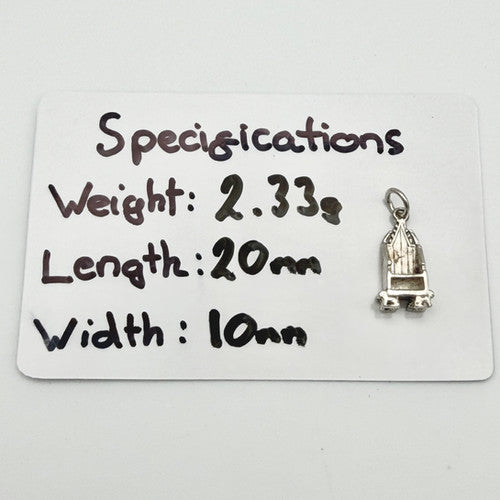 Vintage 925 Sterling Silver Throne Charm CA22-32