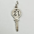 Vintage 925 Sterling Silver 21 Key Charm CA22-24