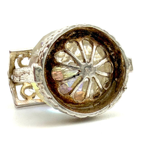 Vintage 925 Sterling Silver Crystal Wishing Well Charm CA27-63