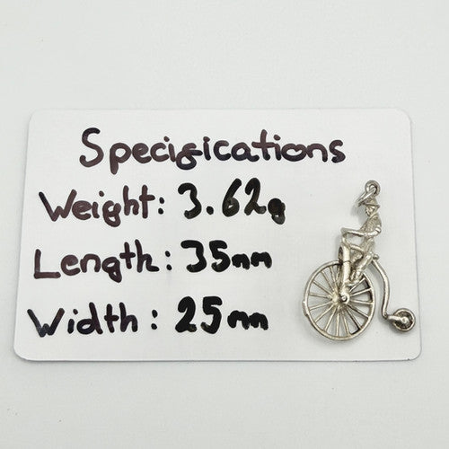 Vintage 925 Sterling Silver Penny-Farthing Charm CA22-33