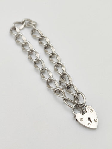 Vintage 925 Sterling Silver Curb Link Bracelet Bracelet-37