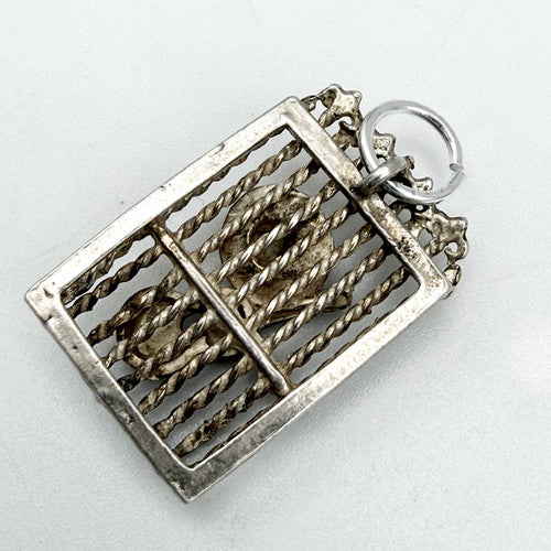 Vintage 925 Sterling Silver Musician Hat Guitar Charm CA29-5