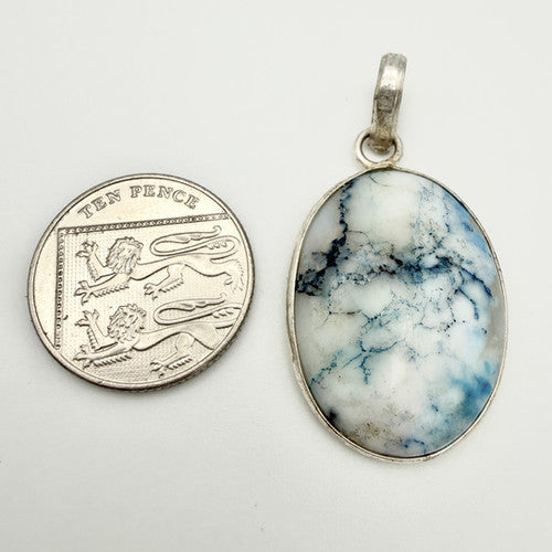 Vintage 925 Sterling Silver Agate Pendant Charm PAT121