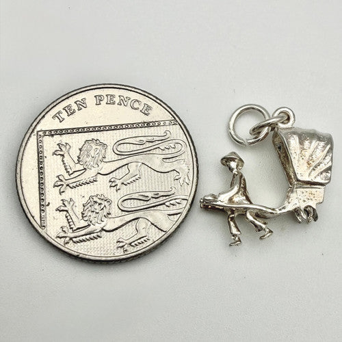 Vintage 925 Sterling Silver Rickshaw Charm CA22-63