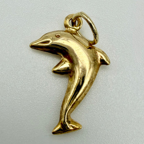 Vintage 9ct Yellow Gold Dolphin Charm PG52