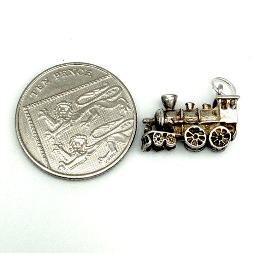 Vintage 925 Sterling Silver Steam Train Charm CA27-13