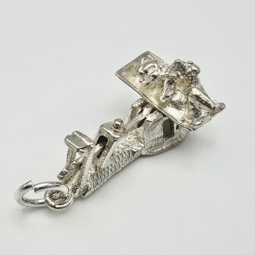 Vintage 925 Sterling Silver Baby Weighing Scales Charm CA24-48