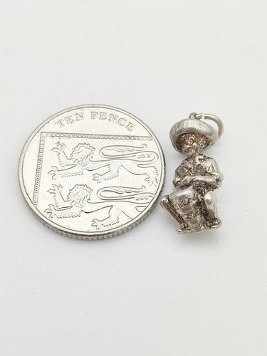 Vintage 925 Sterling Silver Mexican Drummer Charm CA13-105