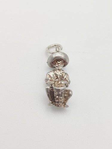 Vintage 925 Sterling Silver Mexican Drummer Charm CA13-45