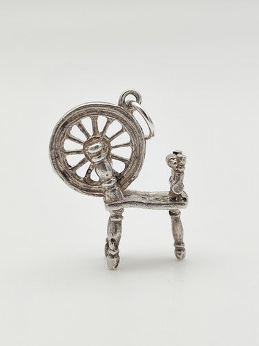 Vintage 925 Sterling Silver Spinning Wheel Charm CA16-72