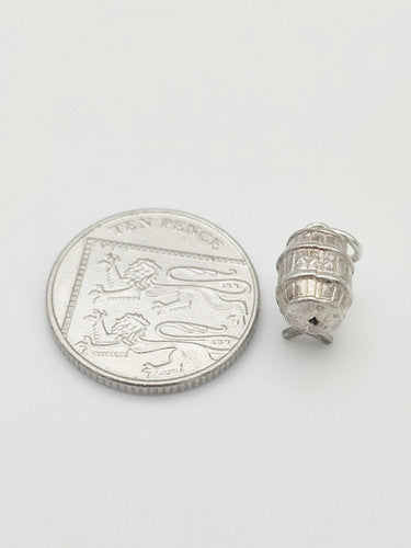 Vintage 925 Sterling Silver Beer Barrel Charm CA13-42